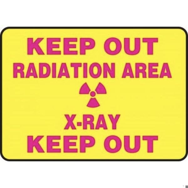 Accuform Radiation & Laser Sign, 10 in H x 14 in W, Aluma-Lite MRAD919XL - main